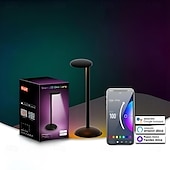abordables Luces inteligentes-Luz Inteligente LED RGB Lámpara de Lectura Dimmable Lámpara de Mesa Luz Nocturna Controlada por Voz WIFI Inteligente Lámparas de Noche para Restaurante Dormitorio Mesita de Noche Funciona con Google