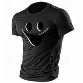 Недорогие Мужские футболки с 3D принтами-Муж. Смешной Футболка Полиэстер С короткими рукавами Графика Рубашка Армейский зеленый / Оливковый Армейский зеленый + черный Черный 1 Удобная футболка Для спорта и активного отдыха Праздники