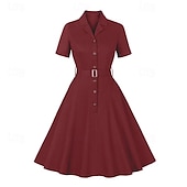 levne Šaty-Retro 50. léta Vintage šaty Koktejlky Houpací šaty Flare šaty Maškarní kostým Dámské Plesová maškaráda Večírek loučení se svobodou nevěsty Dospělé Šaty Šaty pro návrat domů