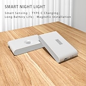 cheap Sensor Night Lights-Smart Sensor Night Light Led Infrared Light Sensor Night Light Typec Rechargeable Magnetic Wireless Sensor Night Light