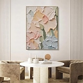voordelige Olieverfschilderijen-met de hand geschilderd 3D bloem olieverfschilderij op canvas handgemaakte romige getextureerde muur kunst abstracte bloemen schilderij kunst voor woonkamer muur kunst cadeau voor haar madeliefje