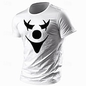 Недорогие Мужские футболки с 3D принтами-Муж. Смешной Футболка Полиэстер С короткими рукавами Графика Рубашка Армейский зеленый / Оливковый Армейский зеленый + черный Черный 1 Удобная футболка Для спорта и активного отдыха Праздники