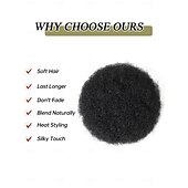 abordables Chignons-chignons Chignon Cheveux Synthétiques Pièce de cheveux Extension des cheveux Afro bouclé Ondulation Nouvelle An du quotidien Usage quotidien Noir naturel #1B