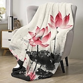 abordables Mantas de cama-Manta con estampado floral, mantas de franela, cálidas, regalos para todas las estaciones, manta grande