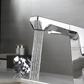 cheap Bathroom Sink Faucets-Bathroom Sink Faucet - Rotatable / Pull out / Classic Electroplated Centerset Single Handle One HoleBath Taps