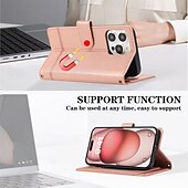 お買い得  iPhone用ケース-電話 ケース 用途 iPhone 16 iPhone 15 Pro Max iPhone 14 13 12 11 Pro Max Mini SE X XR XS Max 8 7 Plus ウォレットカードケース ミラー ジッパ－ 全身保護 幾何学模様 TPU PUレザー