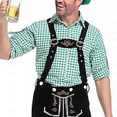 preiswerte Herrenhemd zum Knöpfen-Herren Hemd Freizeithemd Knopfhemd Karierte Hemden Schwarz Rot Grün Langarm Karomuster Revers Karneval Urlaub Tasche Bekleidung Baumwolle Baumwollmischung Mode Lässig Bequem