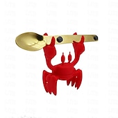 abordables Novedades de utensilios de cocina-Soporte para vajilla de silicona de cangrejo rojo, soporte para cuchara de silicona para estufa, soporte resistente al calor, soporte para cuchara antideslizante, dispositivo de liberación de vapor