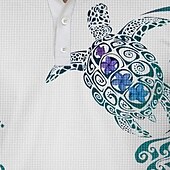 cheap Men&#039;s Hawaiian Polo-Kentucky Derby Men&#039;s Resort Golf Shirt Short Sleeve Polo Shirts Collared Shirts Casual Beach Wear Vacation Wear Tropical Wear Party Outfits Buttons 3D Print Summer White Blue Purple