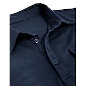 preiswerte Klassisches Poloshirt für Herren-Herren Poloshirt Polos mit Knöpfen Casual Sport Kargen Langarm Modisch Basic Glatt Taste Tasche Frühling &amp; Herbst Regular Fit Schwarz Weiß Armeegrün Rote Marineblau Dunkelgrün Poloshirt