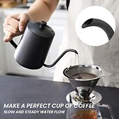billiga Prime-serien-häll över kaffebryggare set- 6 i 1 sus304 teflon yta långsamt droppande kaffebryggare set droppande kopp filterpapper kopp bärbar låda för resor, kaffe presentbox set alla hjärtans dag present