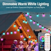 abordables Lumières intelligentes-Guirlande lumineuse extérieure LED Smart Light G50 Phantom avec contrôle Bluetooth et APP guirlande lumineuse musicale alimentée par USB pour les festivals de Noël et la décoration de camping