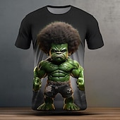 preiswerte 3D-T-Shirts-Herren Grafik Cartoon Lustig T Shirt Kurzarm T-Shirt 3D-Druck Rundhalsausschnitt Hemd Täglich Lässig Streetstyle Sport im Freien Ferien Ausgehen Schwarz Burgunderrot Himmelblau Frühling &amp; Sommer