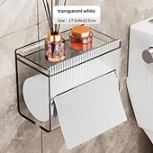 olcso Ékszer- és kozmetikumtárolás-1db fürdőszobai papírzsebkendő tároló doboz lyukasztásmentes WC-papír tartó falra szerelhető papírzsebkendő-adagoló tartály fürdőszobai papírzsebkendő-tároló állvány fürdőszobai kiegészítők
