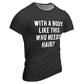 cheap Men&#039;s Funny T shirts-Men&#039;s Funny Graphic T-Shirt - &quot;With A Body Like This Who Needs Hair?&quot; Bald Humor Confidence Short Sleeve Tee