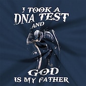  Maglietta Grafica dei Crociati Uomo Dio è il Mio Padre T-Shirt a Maniche Corte Stampa 3D Maglietta con Collo a Giro Designer Quotidiana Stile da Strada Sport All'aperto Festività Uscite Nero Blu Navy