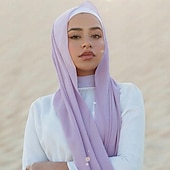 baratos Islâmico Arábico-Mulheres Xales lenços de hijab Árabe árabe muçulmano Ramadã Côr Sólida Adulto Xale