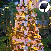 economico Striscie luci ad energia solare-luci solari a forma di rosa con fiori per San Valentino, 2 m, 20 LED, impermeabili, luci da giardino natalizie per casa, camera da letto, festa, matrimonio, patio, decorazione