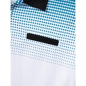  Homme Polo Occasionnel Travail Col Rabattu Manches courtes Points Ronds Imprimé Floral Basique Été Coupe Ample Blanche Marine foncé Polo