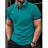 preiswerte Klassisches Poloshirt für Herren-Herren Poloshirt Polos mit Knöpfen Geschäft Casual Kargen Kurzarm Modisch Basic Glatt Taste Sommer Regular Fit Weiß Gelb Rot Marinenblau Königliches Blau Blau Poloshirt