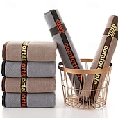 economico Set di asciugamani-Asciugamani viso assorbenti in cotone 100%, coppia di asciugamani in cotone da uomo addensati, asciugamani altamente assorbenti per bagni, palestre, hotel e spa, telo da bagno in tinta unita