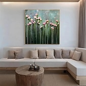cheap Oil Paintings-Hand painted Beauty Flowers Bloom In Spring Abstract Oil Painting hand painted Wall Art painting Home Decor Picture Modern artwork pciture On Canvas 100% Handpainted oil painting