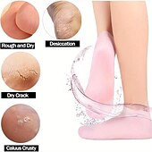 رخيصةأون الرعاية الشخصية والصحة-جوارب مرطبة من جل السيليكون - جوارب باديكير سبا للقدم للسيدات للأقدام الجافة والمتشققة، جوارب جل للعناية بالقدم لإصلاح القدم الجافة والكعوب المتشققة وتنعيم البشرة الخشنة