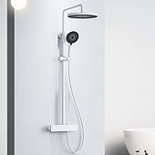 abordables Grifos de ducha-Sistema ducha / Válvula mezcladora termostática Conjunto - Alcachofa incluida Ducha de chorro múltiple Cascada Moderno Galvanizado Apertura Externa Válvula Cerámica Bath Shower Mixer Taps