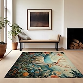 preiswerte Wohn- und Schlafzimmerteppiche-Inspirierter William Morris-Bereichsteppich, Küchenmatte, rutschfeste, ölbeständige Bodenmatte, Wohnzimmerteppich, Innen- und Außenmatte, Schlafzimmerdekoration, Badezimmermatte, Eingangsbereich,