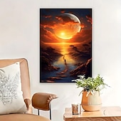 cheap Down to $30-Landscape Wall Art Canvas Sunset Prints and Posters Pictures Decorative Fabric Painting For Living Room Pictures No Frame