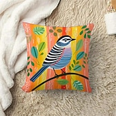 cheap Animal Style-Spring Birds 1PC Throw Pillow Covers Multiple Size Coastal Outdoor Decorative Pillows Soft  Cushion Cases for Couch Sofa Bed Home Decor