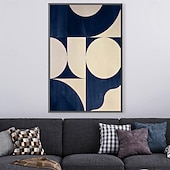 abordables Pinturas abstractas-pintura al óleo azul pintada a mano lienzo puro pintado a mano colores baratos pintura arte de la pared pinturas al óleo abstractas imágenes de decoración de pared de hotel moderno pinturas de arte