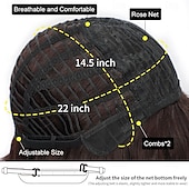economico Parrucche trendy sintetiche-parrucche marrone scuro per le donne parrucca bob corta ondulata con frangia per le donne parrucche sintetiche a onde corte ricce parrucche per capelli in fibra resistente al calore per tutti i giorni