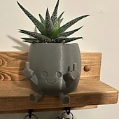 cheap Vases &amp; Basket-Smiling Plant Pot with Middle Fingers Up,Resin Plastic Ornaments Flower Pot, Planting Containers, Novelty Interesting Decorations, for Home Indoor Window, Desktop, Outdoor Patio Yard