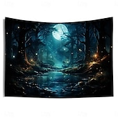 cheap Forest Tapestry-Trippy Forest Hanging Tapestry Wall Art Large Tapestry Mural Decor Photograph Backdrop Blanket Curtain Home Bedroom Living Room Decoration