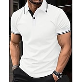 preiswerte Klassisches Poloshirt für Herren-Herren Poloshirt Polos mit Knöpfen Geschäft Casual Kargen Kurzarm Modisch Basic Glatt Taste Sommer Regular Fit Weiß Gelb Rot Marinenblau Königliches Blau Blau Poloshirt