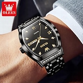 cheap Quartz Watches-OLEVS Men Quartz Watch Fashion Business Wristwatch Luminous Calendar Date Week Waterproof Steel Watch