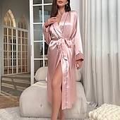billiga Kigurumi-Vuxna Ensfärgat Badrock Pyjamas Nattkläder Onesie-pyjamas Kigurumi pyjamas Ledigt vardag För Dam Dagliga kläder Casual Tecknad serie