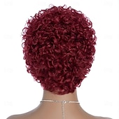 voordelige Kaploze pruiken van echt haar-kort krullend menselijk haar pruiken voor vrouwen 100% Braziliaanse maagd kort menselijk haar pixie-cut pruiken korte bob krullend niet-kant menselijk haar pruiken