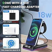 economico Caricabatterie wireless-caricabatterie wireless portatile multifunzionale da tavolo 5 in 1 pieghevole con ricarica rapida verticale