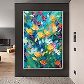 cheap Floral/Botanical Paintings-Oil painting Hand painted Textured Abstract Colorful Flower Oil Painting on Canvas Original pattle knife Flower Painting Nature Planting  Wall Decor for Bedroom Home Decor  Wall Art
