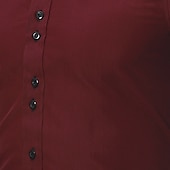preiswerte Button-Down-Hemden für Herren-Herren Oberhemd Knopfhemd Schwarz Weiß Wein Langarm Farbblock Umlegekragen Frühling &amp; Herbst Hochzeit Täglich Bekleidung Hemden mit Kragen