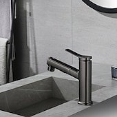 economico Rubinetti per lavandino bagno-Lavandino rubinetto del bagno - Doccetta estraibile Galvanizzato Installazione centrale Una manopola Un foroBath Taps