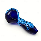abordables Accesorios para fumar-1 pieza de tubo de vidrio hecho a mano para tubo de vidrio gecko azul que brilla en la oscuridad