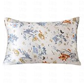 baratos Lençóis e fronhas-Fronha 100% seda amoreira 16 momme seda natural dupla face, capa de fronha com estampa floral de 1 peça com fecho de zíper oculto, cuidados de beleza hipoalergênicos