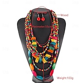baratos Acessórios e mais-Colar Brinco Colar Brincos Retro Vintage Boêmio Boho Liga Para Cosplay Mulheres Jóias de fantasia Jóias da moda