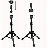 abordables Herramientas y accesorios-Trípode para peluca de 22 pulgadas, soporte para peluca, cabeza de maniquí para pelucas, conjunto de bloque de cabeza de lona para pelucas, exhibición con gorros de peluca, juego de pines t/c