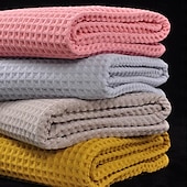 baratos Conjuntos de toalhas-Toalha de banho waffle de tamanho grande, 180x90cm, hotel 100% algodão, toalhas de banho de secagem rápida, super absorvente, leve, macia, multi cores