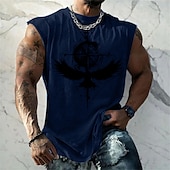 cheap Skull &amp; Bone-Men&#039;s Graphic Animal Vest Top Sleeveless T Shirt for Men Sleeveless Cap Sleeve T shirt 3D Print Crew Neck Shirt Fashion Designer Muscle Daily Sports Gym Black White Dark Blue Spring &amp; Summer Clothing