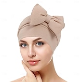 baratos Capacete de Casamento-Chapéu Peça para Cabeça Combinação Poliéster / Algodão Chapéu mole turbantes Casual Igreja Com Laço Cor Pura Capacete Chapéu